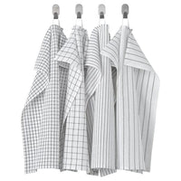 RINNIG - Tea towel, white/dark grey/patterned, 45x60 cm - best price from Maltashopper.com 20476346