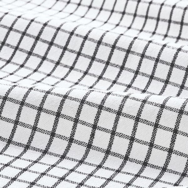 Ikea RINNIG - Tea towel, white/dark grey/patterned, 45x60 cm