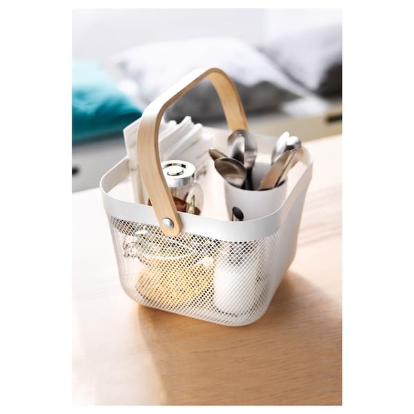 Ikea RISATORP - Basket, white, 25x26x18 cm