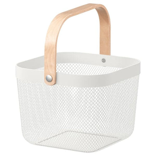 RISATORP - Basket, white, 25x26x18 cm