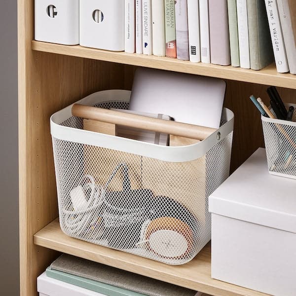 RISATORP - Basket with compartments, white, 33x24x23 cm - best price from Maltashopper.com 00527634