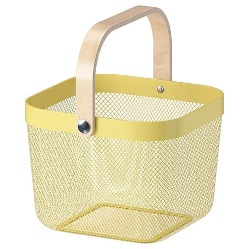 RISATORP - Basket, light yellow, 25x26x18 cm