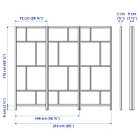 RISÖR - Room divider, white/black, 216x185 cm - best price from Maltashopper.com 70182191