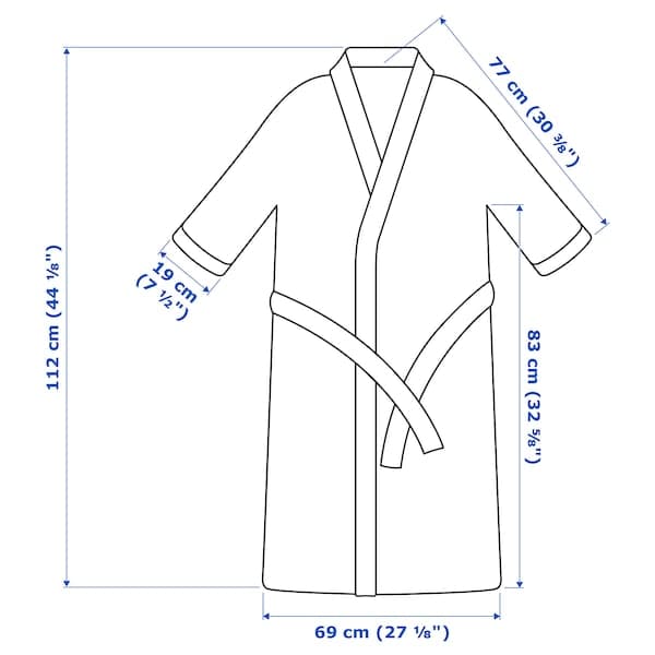 Ikea ROCKÅN - Bath robe, white, L/XL