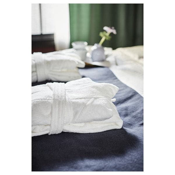 ROCKÅN - Bath robe, white, S/M - best price from Maltashopper.com 00391918