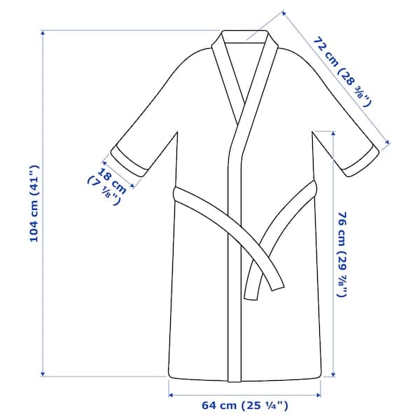 Ikea ROCKÅN - Bath robe, grey, S/M