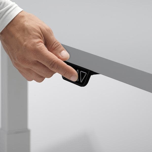 RODULF Height adjustable desk - grey/white 140x80 cm - best price from Maltashopper.com 99326170