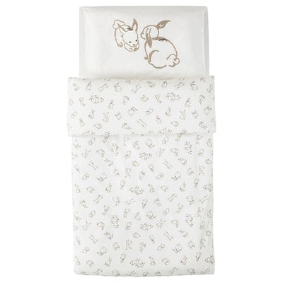 RÖDHAKE - Duvet cover 1 pillowcase for cot, rabbit pattern/white/beige, 110x125/35x55 cm - Premium Bedding from Ikea - Just €32.99! Shop now at Maltashopper.com