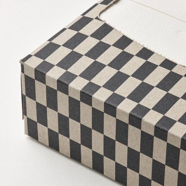 RÖDKNOT - Paper napkin, check pattern light brown/black, 16x32 cm - best price from Maltashopper.com 30564677