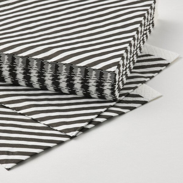 RÖDKNOT - Paper napkin, striped white/black, 33x33 cm - best price from Maltashopper.com 90564679