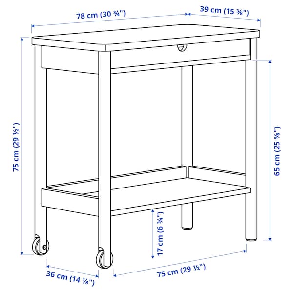 RÖNNINGE - Trolley, birch, 78x39 cm - Premium  from Ikea - Just €219.99! Shop now at Maltashopper.com