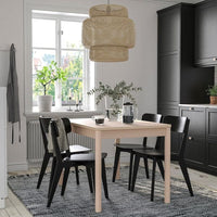 RÖNNINGE / LISABO - Table and 4 chairs, birch/black, 118/173 cm - best price from Maltashopper.com 69429056