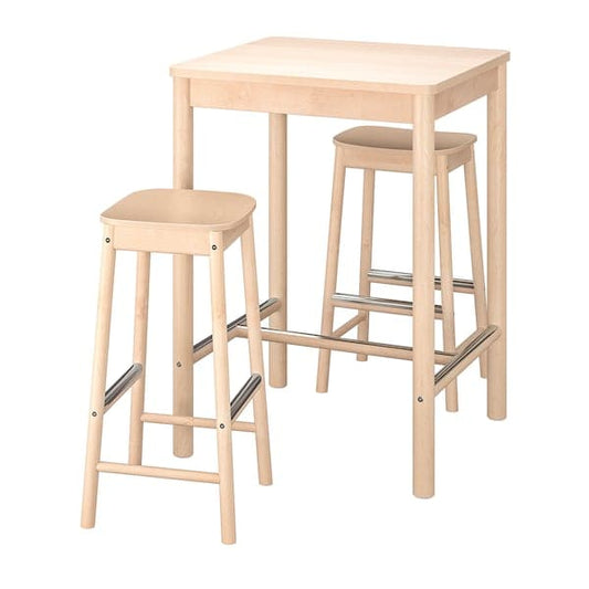 Ikea RÖNNINGE / RÖNNINGE - Bar table and 2 bar stools, birch/birch