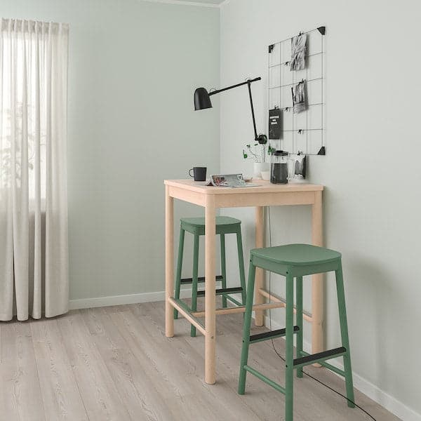 RÖNNINGE / RÖNNINGE Table and 2 bar stools - birch/green , - best price from Maltashopper.com 19442338