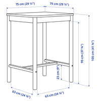 RÖNNINGE / RÖNNINGE Table and 2 bar stools - birch/green , - best price from Maltashopper.com 19442338