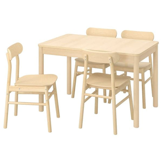 Ikea RÖNNINGE / RÖNNINGE - Table and 4 chairs, birch/birch, 118/173 cm
