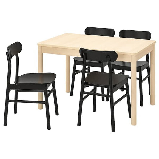 Ikea RÖNNINGE / RÖNNINGE - Table and 4 chairs , 118/173 cm