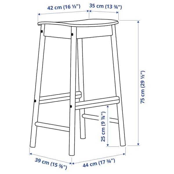 Ikea RÖNNINGE / RÖNNINGE - Bar table and 4 bar stools, birch/birch
