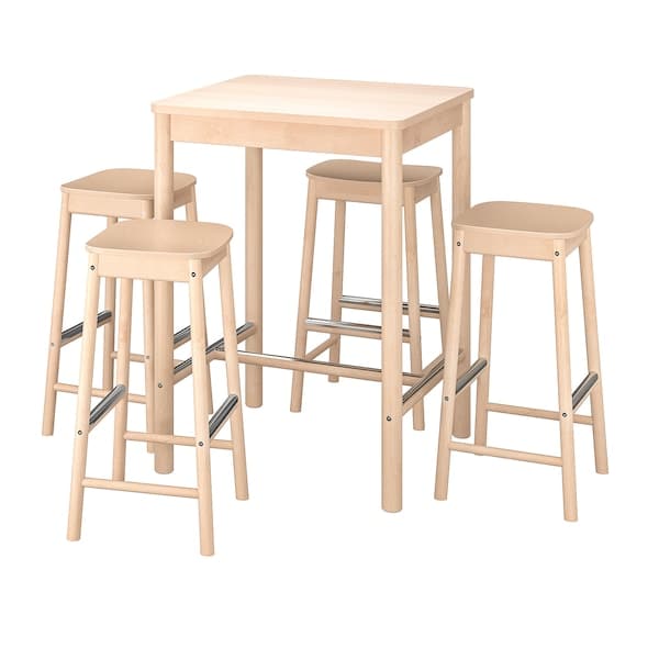 Ikea RÖNNINGE / RÖNNINGE - Bar table and 4 bar stools, birch/birch