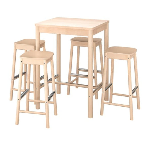 Ikea RÖNNINGE / RÖNNINGE - Bar table and 4 bar stools, birch/birch
