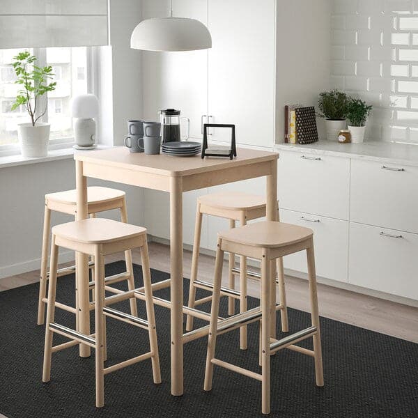 Ikea RÖNNINGE / RÖNNINGE - Bar table and 4 bar stools, birch/birch