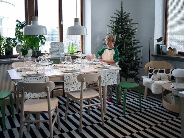 Ikea RÖNNINGE - Extendable table, birch, 118/173x78 cm