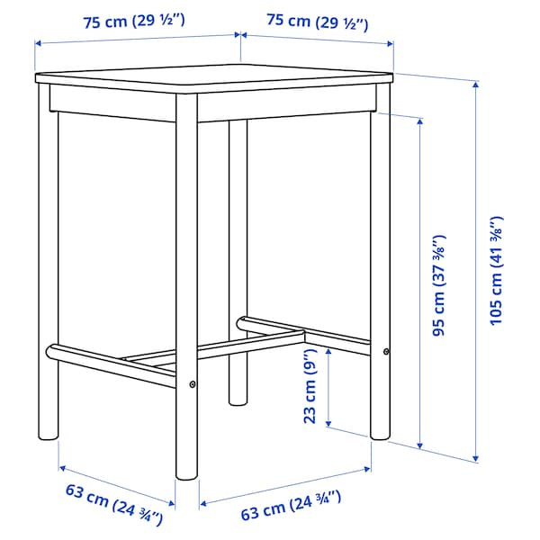 RÖNNINGE - Bar table, birch, 75x75 cm - Premium Furniture from Ikea - Just €310.99! Shop now at Maltashopper.com