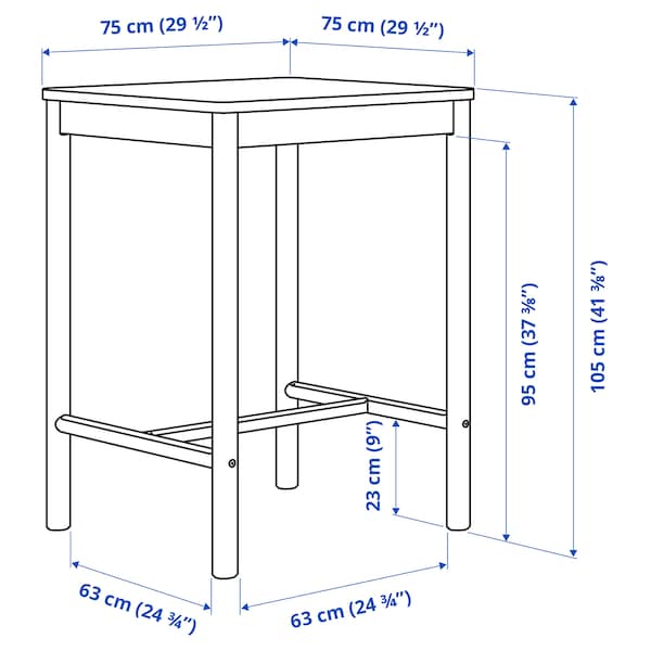 Ikea RÖNNINGE - Bar table, birch, 75x75 cm