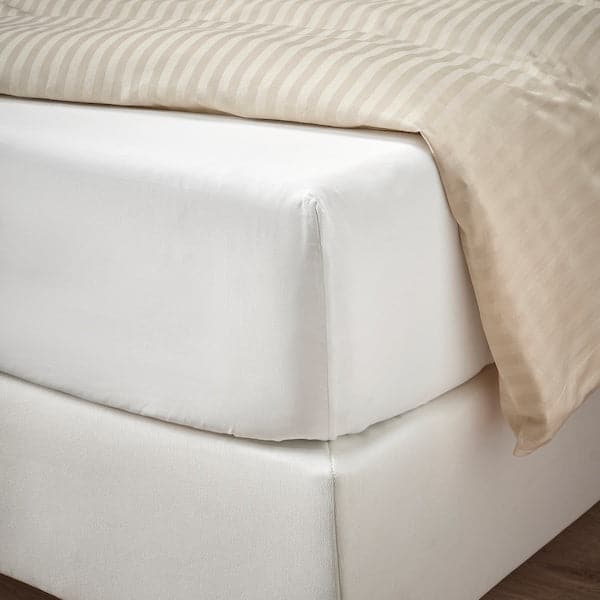 RÖNNVECKMAL - Fitted sheet, white, 90x200 cm