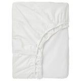 RÖNNVECKMAL fitted sheet, white, 180x200 cm