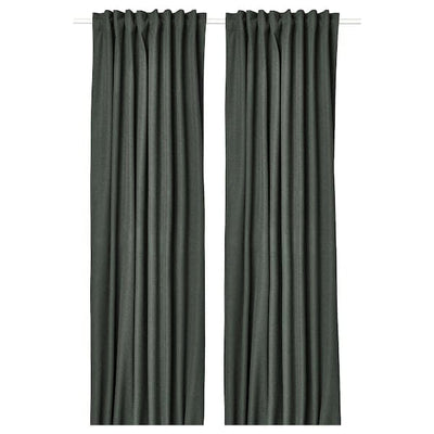 ROSENMANDEL - Blackout curtain, 2 sheets, dark green, 135x300 cm - best price from Maltashopper.com 70539068