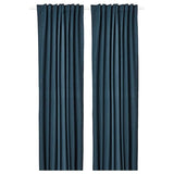ROSENMANDEL room darkening curtains, 1 pair, dark blue/with heading tape, 135x300 cm
