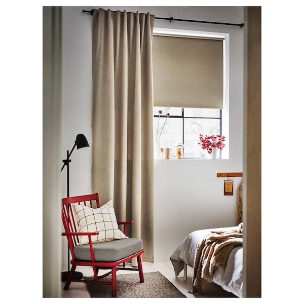 ROSENMANDEL - Tenda semioscurante, 2 teli, giallo-beige, 135x300 cm , 135x300 cm - best price from Maltashopper.com 80539077