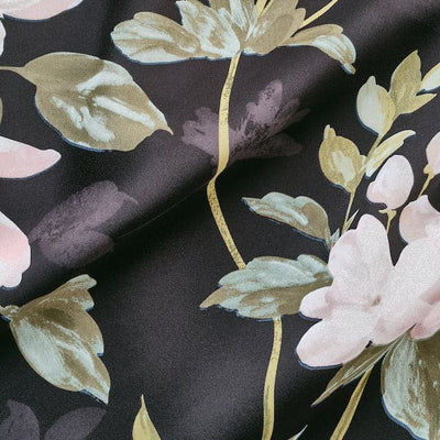 ROSENMOTT Blackout curtain, 1 pair - black/floral pattern 145x300 cm - best price from Maltashopper.com 50463007