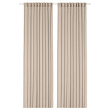 ROSENROBINIA sheer curtains, 1 pair, beige/with heading tape, 145x300 cm