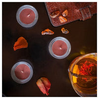 ROSENSLÅN - Scented tealight, amber & rose/red/brown, 3.5 hr - best price from Maltashopper.com 90548043