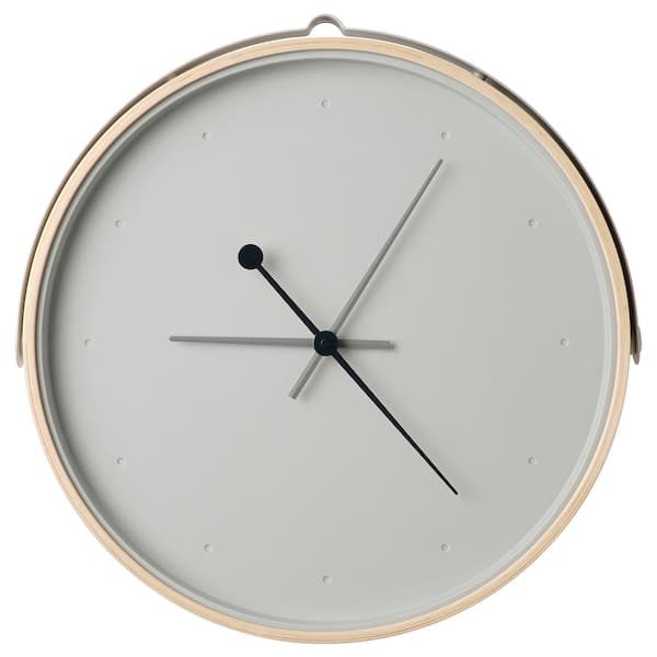 ROTBLÖTA - Wall clock, low-voltage/ash veneer light grey, 42 cm - best price from Maltashopper.com 40540855