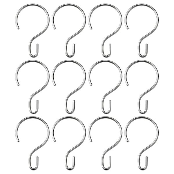Ikea RUDSJÖN - Shower curtain rings, stainless steel colour ,