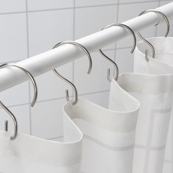 Ikea RUDSJÖN - Shower curtain rings, stainless steel colour ,