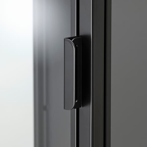 RUDSTA - Glass-door cabinet, anthracite, 42x37x155 cm - best price from Maltashopper.com 60434825