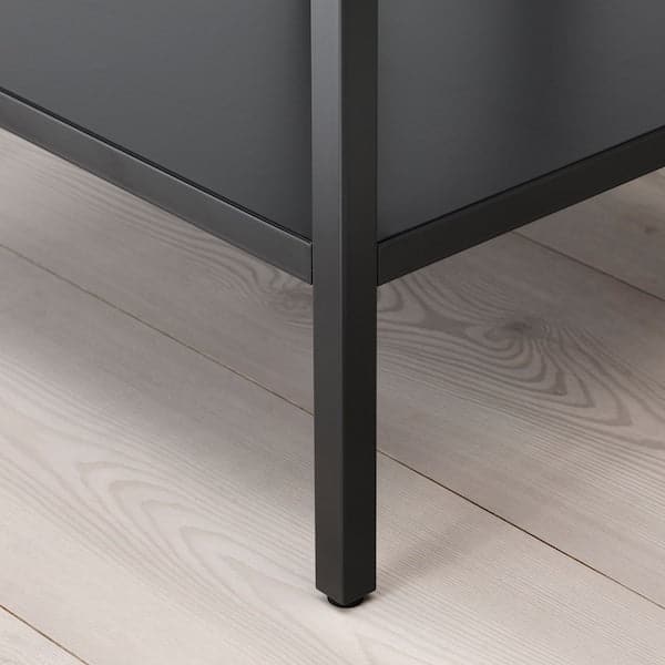 RUDSTA - Glass-door cabinet, anthracite, 42x37x155 cm - best price from Maltashopper.com 60434825