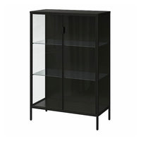 RUDSTA glass-door cabinet, anthracite, 80x37x120 cm