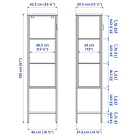 RUDSTA - Glass-door cabinet, anthracite, 42x37x155 cm - best price from Maltashopper.com 60434825
