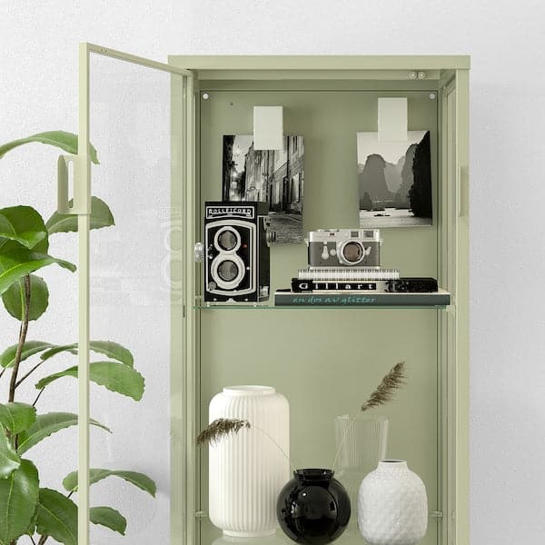 Ikea RUDSTA - Glass-door cabinet, light green, 42x37x155 cm