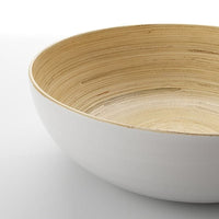 RUNDLIG - Serving bowl, bamboo/white, 30 cm - best price from Maltashopper.com 10234862