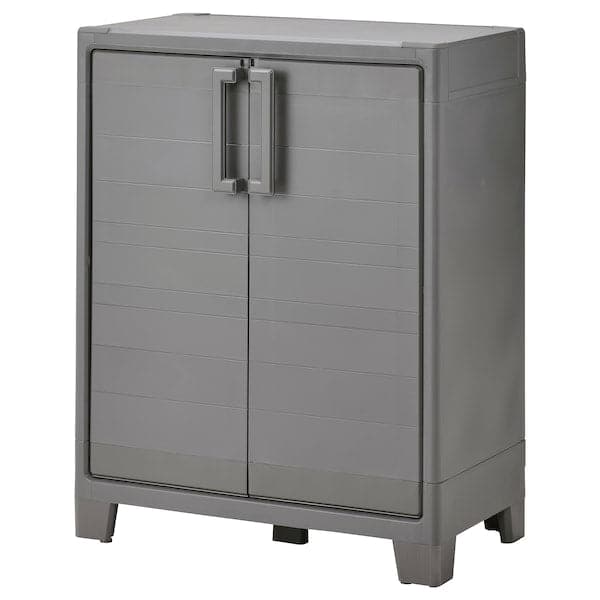 RUNMARÖ - Cabinet with doors, dark grey inside/outside, 80x44x100 cm , 80x44x100 cm