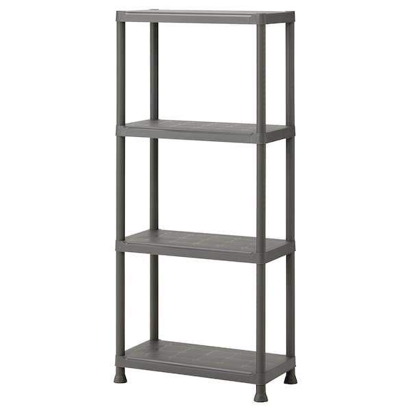 RUNMARÖ - Shelf, dark grey indoor/outdoor, 60x30x133 cm