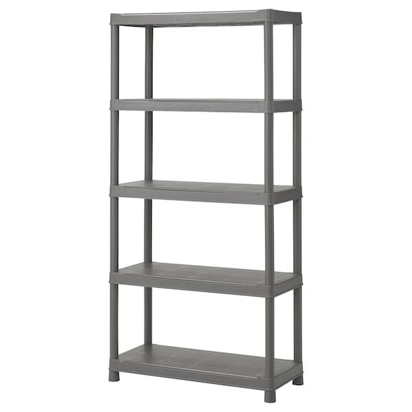 RUNMARÖ - Shelf, dark grey indoor/outdoor, 90x40x182 cm - best price from Maltashopper.com 10551322