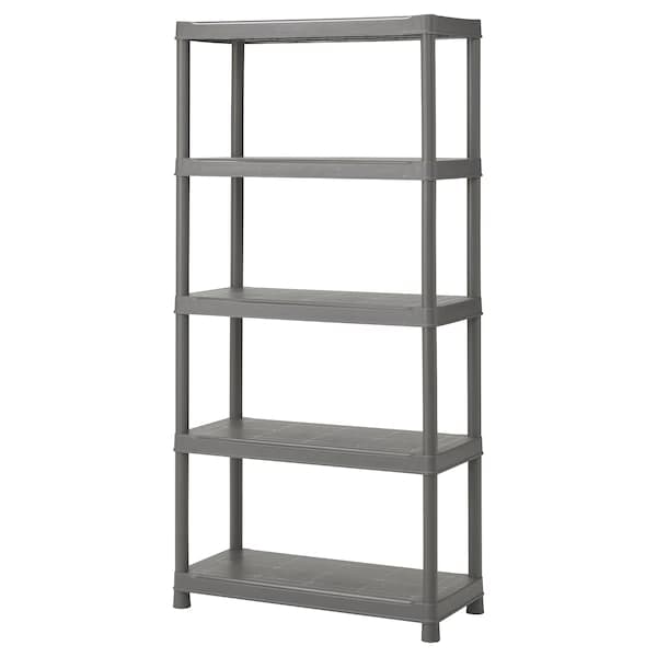 Ikea RUNMARÖ - Shelf, dark grey indoor/outdoor, 90x40x182 cm