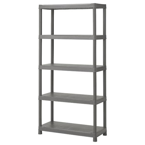 RUNMARÖ - Shelf, dark grey indoor/outdoor, 90x40x182 cm